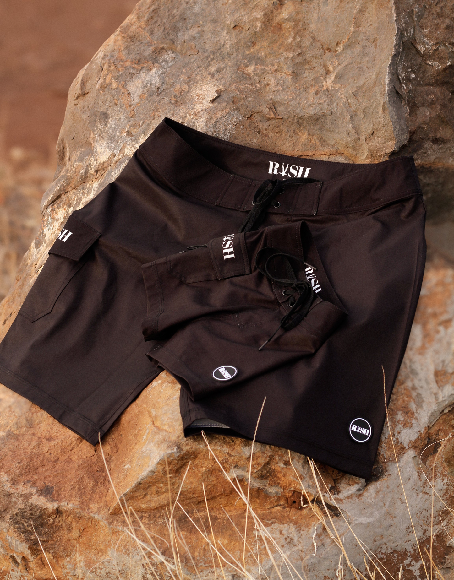 Mens Smokey Black Board Shorts