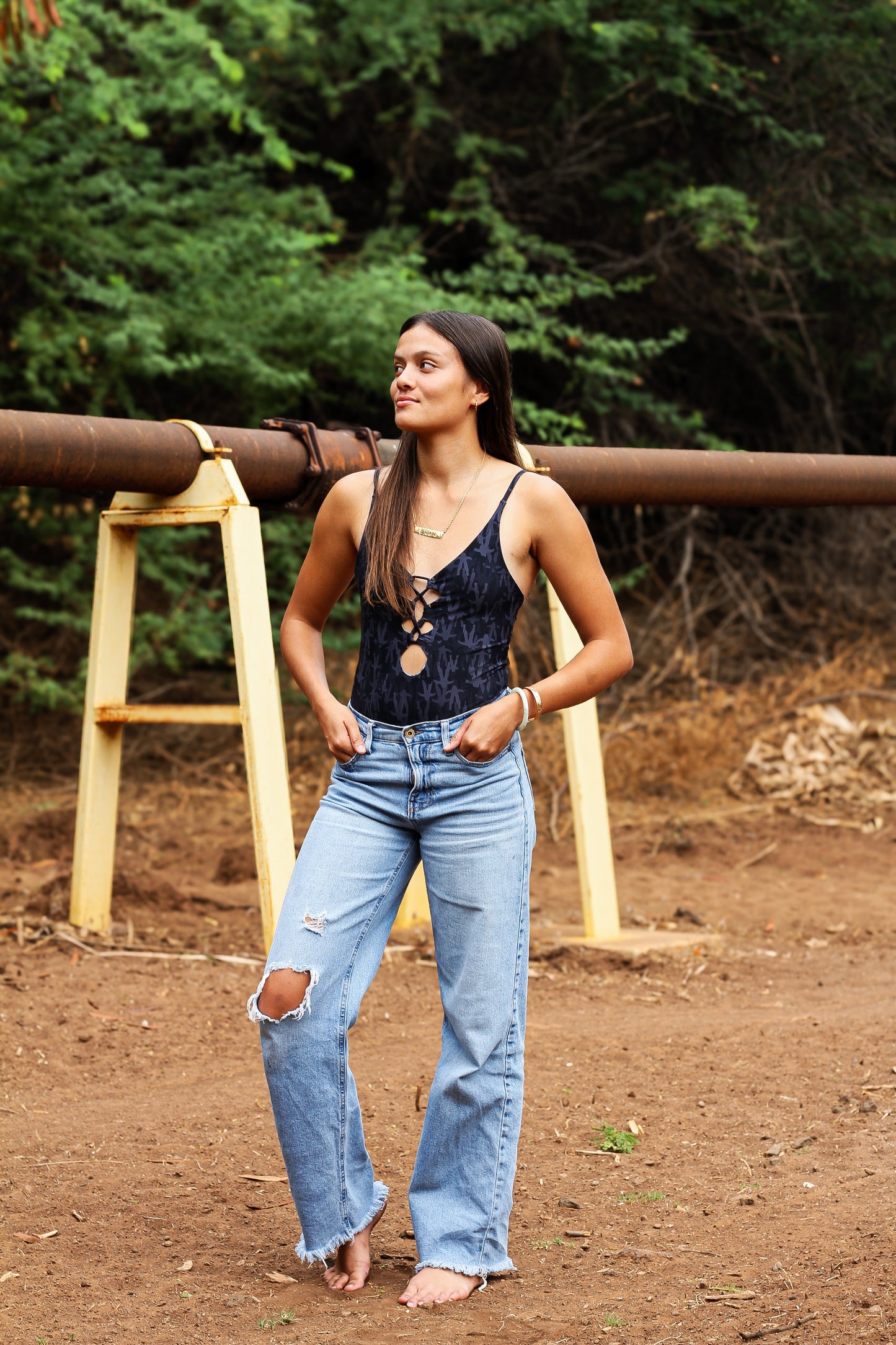 The DARLING One Piece Kini Black Jaws