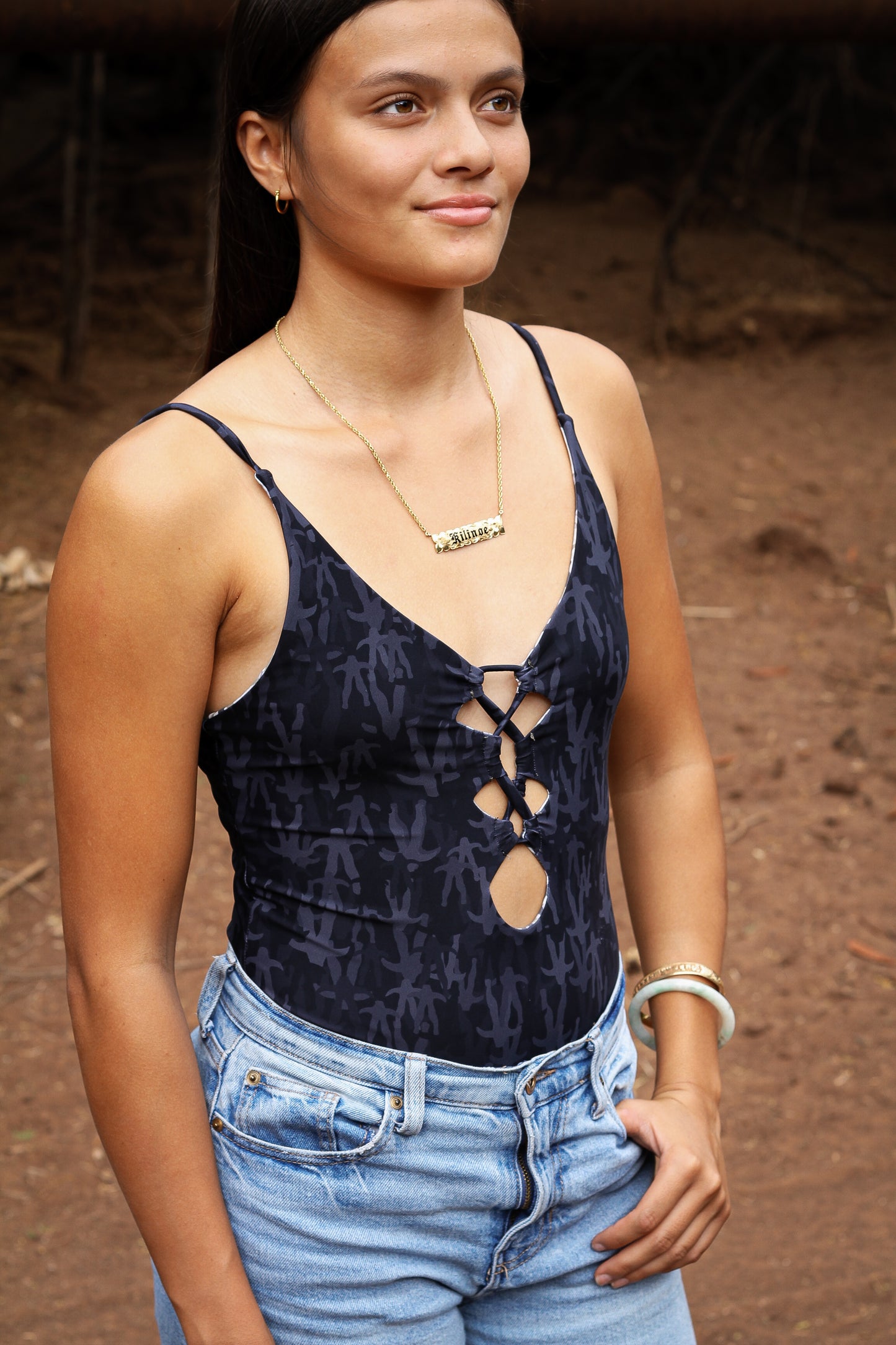 The DARLING One Piece Kini Black Jaws